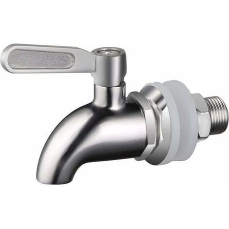 Rubinetto per fusti, distributore di bevande, rubinetto per birra in botte, rubinetto per vino - Acciaio inossidabile, diametro 16 mm - Crezuo