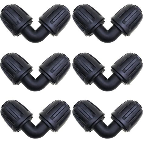 Accessoires d'irrigation,6 Pcs Connecteurs Coudés, Raccord Arrosage 16 mm, Connecteur de Tuyau D'irrigation de Jardin, pour connecteurs d'irrigation de Jardin Tuyau PE