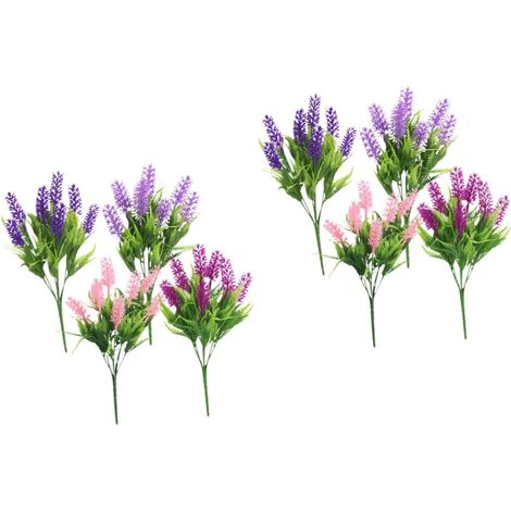 8pièces Bouquet De Fleurs Lavande Artificielle Décorations Lifelike pour Arrangements Floraux Et Événements Festifs (1/5)