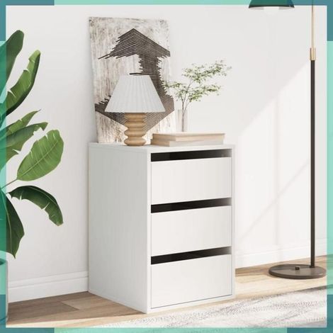 852834 Commode d'angle blanc 40x41x58 cm bois d'ingénierie (1/5)