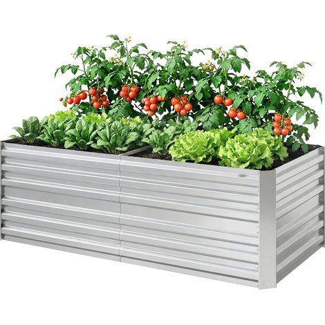 Carré potager acier galvanisé tubes renforcés 180 x 90 x 59 cm