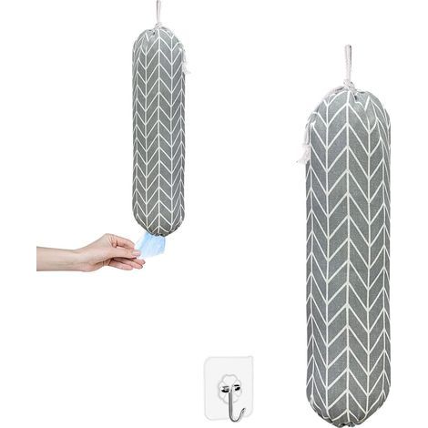 x Plastiktütenhalter – Verstellbares Aufbewahrungsregal – Organizer für waschbare Einkaufstüten – Küche, Garage, Büro – Grau – 55 x 23 cm (1/5)