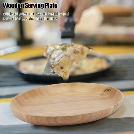 Runde Holzplatte für Tee, Sushi, Snacks, Obst – ideal für Zuhause und Restaurant – 18 x 18 cm (1/5)