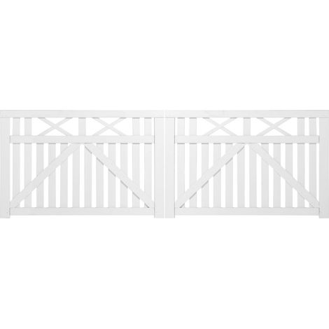 Plus Doppelzauntor Vinesse 300 x 98 cm weiß Holzzäune