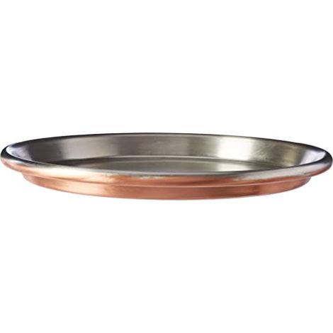 Vigor Blinky 94080-30 Teglia Rame Stagnato, Tonda, Bordo da 3 cm, Diametro 30 cm (1/4)