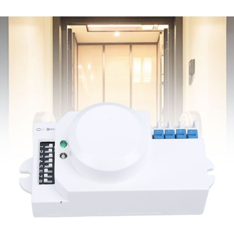 5,8-GHz-Mikrowellen-Radar-Bewegungsmelder – Automatischer Lichtsensor mit einstellbarer Personenerkennung (1200 W, 220–240 V) – Für Zuhause, Flur (1/5)