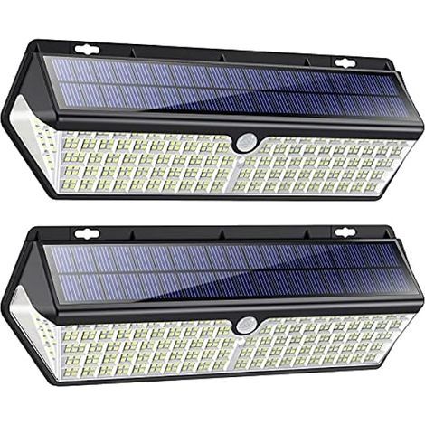 118 LED Lampe Solaire Extérieur【3500LM 4400mAh Puissante éclairage avec Charge USB】Détecteur de Mouvement éclairage Solaire Spot sans Fil Extérieur Lumières Imperméable Sécurité Jardin Lampe - 2 Pack (1/5)