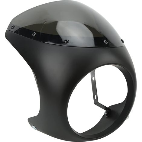 Pare-brise de Moto, Carénage de Moto Universel pour Pare-brise de Carénage de Phare de Universel 7 Pouces Couvercle de de Phare Résistant à la Surface Lisse adapté pour (noir mat) (1/5)