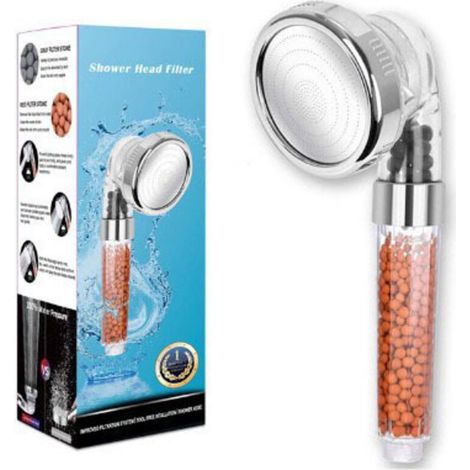 Pommeau De Douche - Filtre À 3 Couches - Pression Turbo - Adoucisseur D Eau - Compatible Flexible Standard - 1 Pièce (1/5)