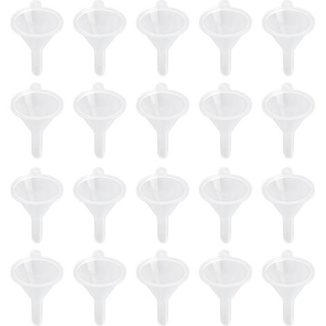 Set mit 20 Mini-Trichtern aus transparentem Kunststoff für Parfums, ätherische Öle, Sandkunst und Laborflaschen (1/5)