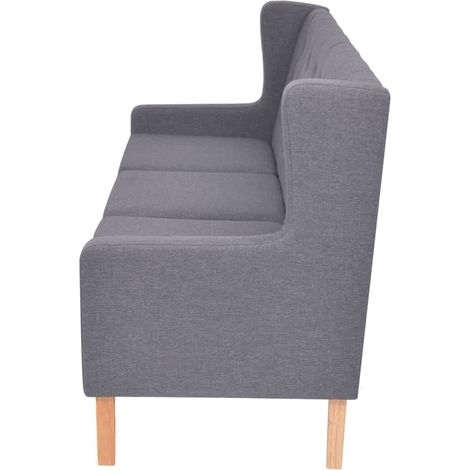 Canapé droit fixe 3 places, Canapé de relaxation Meuble de Salon, Tissu Gris OIB6683E (1/5)