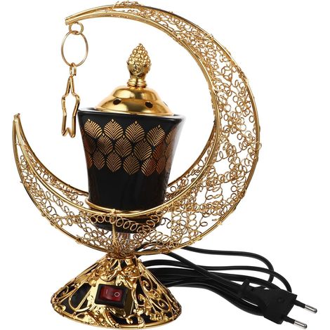 Brûleur D’Parfum Électrique Rétro Moyen-Oriental Compact en Céramique, Fonction Chauffe-arôme, Adapté à Usage Intérieur, pour Décoration and Relaxation