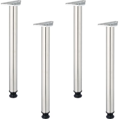 Patas de mesa de acero inoxidable - Redondas, juego de 4