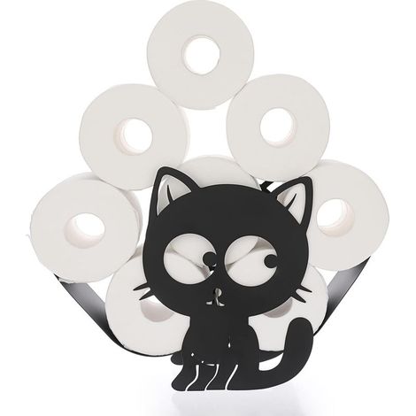 Beijiyi – Support de rouleau de papier toilette en métal – Design chaton décoratif – Capacité jusqu'à 8 rouleaux – Antirouille et anticorrosion (1/5)