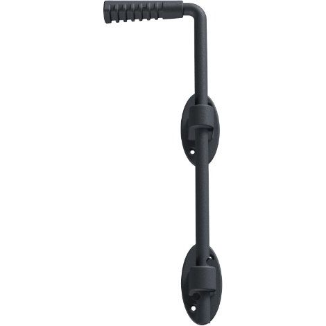 Alberts 207106 Verrou baionnette Ovado, galvanise, plastifie, en gris graphite, taille 400 x 16 mm
