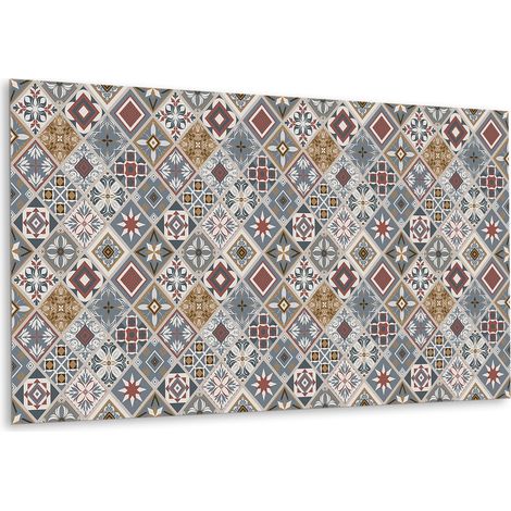 Panneau mural en vinyle autocollant - Lambris PVC - 100 cm x 50 cm - patchwork turc (1/5)