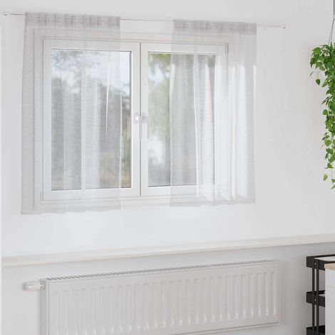 Voile-Vorhang 2 pcs Hellgrau 140 x 140 cm Polyester