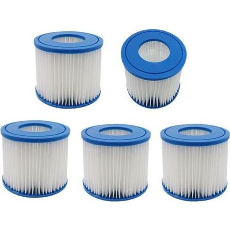 Cartouche filtrante compatible avec les piscines Bestway type I et les filtres Intex E Type VII/D/VII, lot de 5 (1/4)