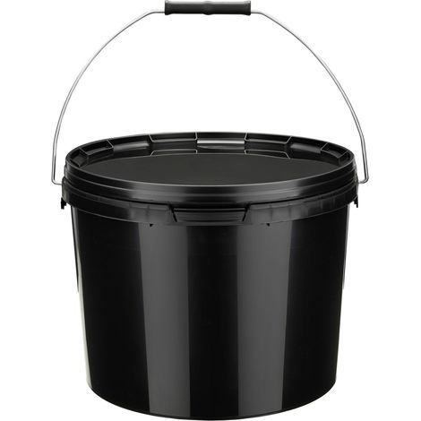 Garronda Seau avec Couvercle 10 L pour Le Stockage de Produits Alimentaires et Chimiques 50 Pièces Noir GD-0104