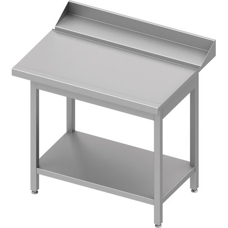 Table de Déchargement Inox pour Lave Vaisselle à Capot avec Etagère - Raccordement Droite - Stalgast