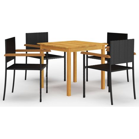 5-tlg. Garten-Essgruppe Schwarz