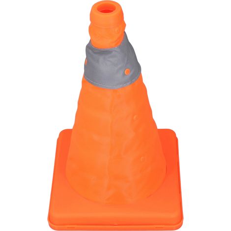Lot de 4 cônes de signalisation routière pliables et multi-usages orange de 30 cm avec bandes réfléchissantes (1/5)