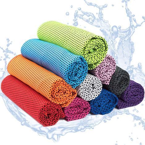 10 PCS Serviette rafraîchissante, Serviette rafraîchissante en Microfibre, Serviette de Refroidissement, Serviette de Sport, pour Le Yoga, Le Golf, la Plage, l'entraînement, Les Voyages