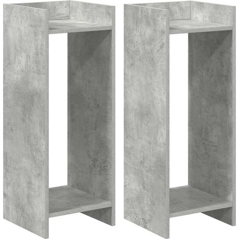 Plant Stand 2 pcs Concrete Grey 30 x 30 x 80 cm Engineered Wood vidaXL
