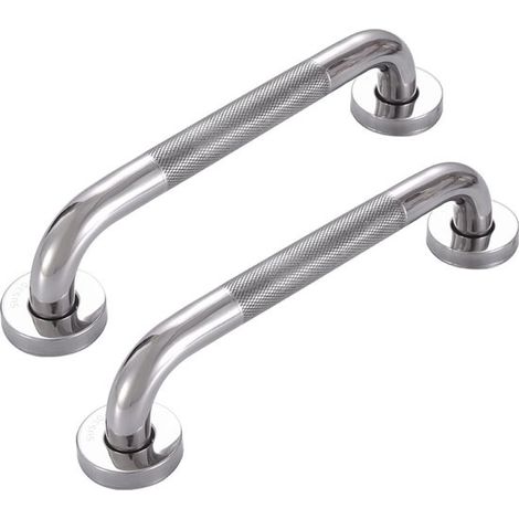 Serviette de douche antidérapante - 2 têtes, 30 cm de long, variété 2,5 cm - Roestvrij staal - Gestructerd oppervlak - Veiligheidshandgrepen for badkamer (1/4)