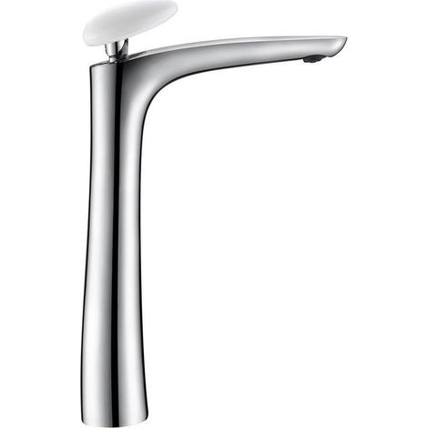 ROBINET DE LAVABO SURÉLEVÉ 003 CHROME ET BLANC COLLECTION ERYMANTHE (1/2)