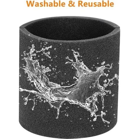 Manchon Filtrant en Mousse pour Shop Vac 90585 – Filtre Lavable et Réutilisable – Pièce de Rempla­ce­ment (1/4)