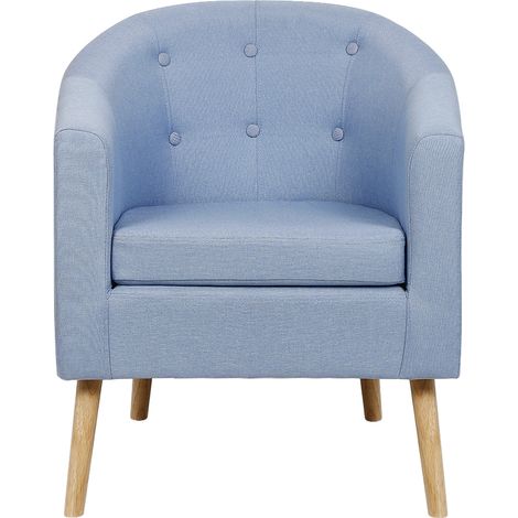 Sillón Escandinavo, Armchair, Sillón Relax, Sillas de Ocio para Salón, Dormitorio, Azul claro (1/5)