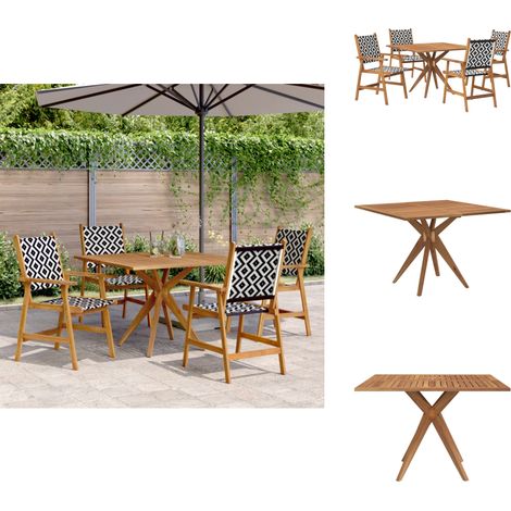 Ensemble à manger de jardin 5 pcs Bois d'acacia solide - Salon De Jardin - Mobilier De Jardin - Table De Jardin - Chaises De Jardin - Acacia (1/5)
