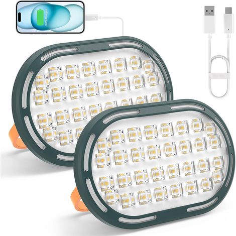 Faretto LED ricaricabile solare da 10 W, 2000 LM, faretto compatto per cantiere con 4 modalità di illuminazione, luce da lavoro impermeabile IP65, ideale per campeggio ed escursionismo - Confezione da (1/5)