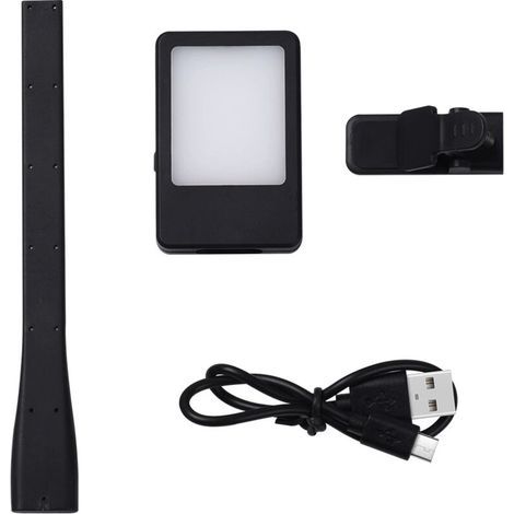 Lampe de lecture de chevet rechargeable, luminosité réglable, autonomie de plus de 20 heures, lampe de chevet à pince (noir) (1/5)