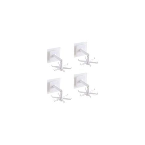 Set di 4 ganci per utensili da cucina, girevoli a 360° e con inclinazione di 180°. - Crezuo
