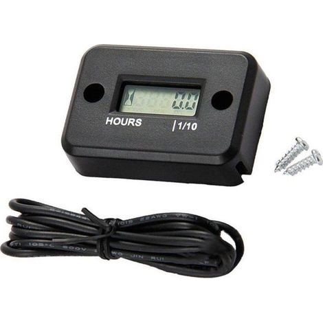 Temporizador digital LCD resistente al agua, apto para motocicletas de cuatro ruedas, motocicletas, motos de nieve, motocicletas todoterreno, scooters y cortadoras de césped. (1/3)