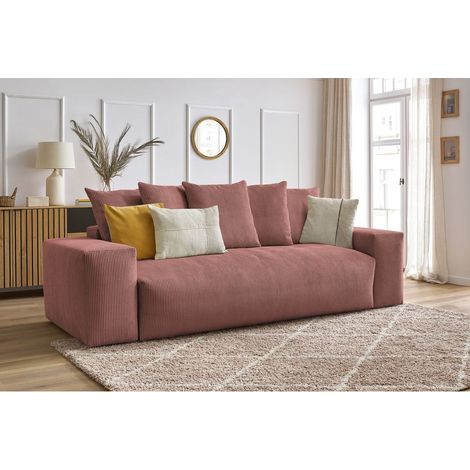 BOBOCHIC - Canapé droit convertible coffre VOLTAIRE Rose (1/5)