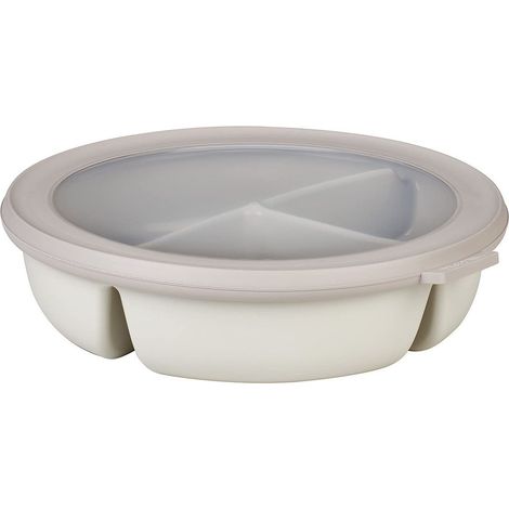 Mepal – Scodella bento bowl Cirqula – Contenitore bento box per frigo, freezer e microonde – 3 scomparti per separare gli alimenti – Contenitore per la preparazione dei pasti – Nordic white (1/4)