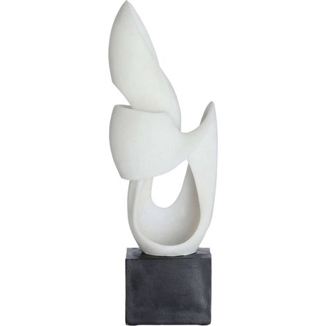 Sculpture décorative contemporaine en résine blanche élégante - Blanc pur contemporain (1/4)
