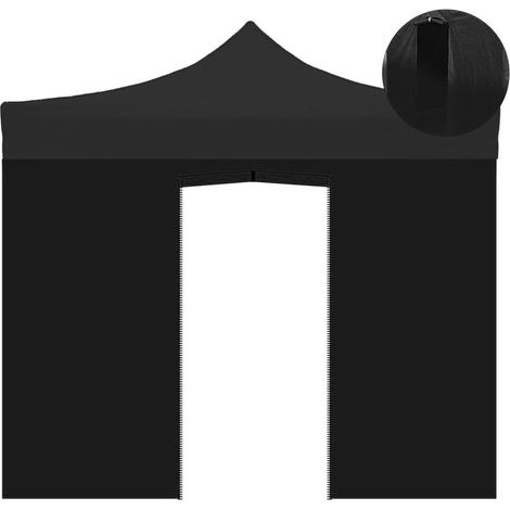 Housse Latérale Imperméable Noire 3X2M Avec Porte Enroulable Pour Tonnelle Refermable (1/4)