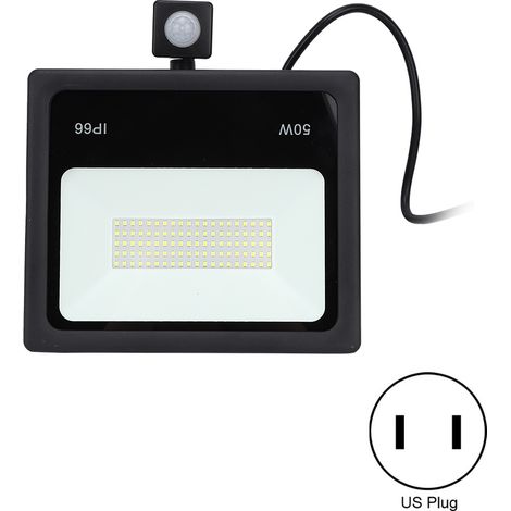 Projecteur LED fin 50W à détection, 3000K blanc chaud, AC85-265V, pour cour extérieure et couloir (1/5)