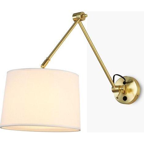 Barcelona Led – Applique murale E27 dorée avec bras articulé – Finition chrome poli – Usage intérieur IP20 – Support ampoule E27 – Lampe de lecture (1/5)