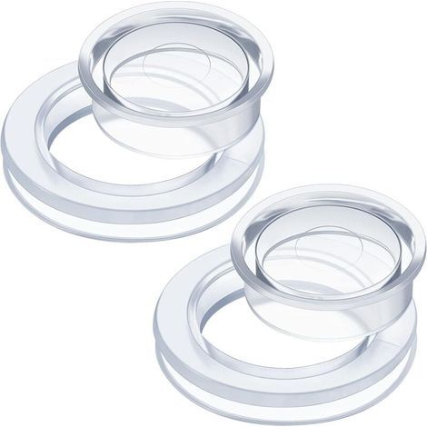 Anneau de parasol de jardin de 2 pouces avec capuchon en silicone transparent, convient aux parasols de plage et de terrasse (transparent, lot de 2) (1/4)