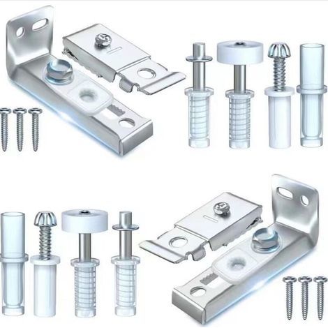 Kit de réparation de matériel de porte pliante - 2 pièces de rechange pour portes de placard coulissantes pliantes comprenant un support supérieur et inférieur, un pivot de 3/8", une roue de gu (1/5)