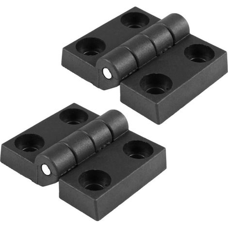 2 charnières de meuble en plastique noir 63 mm x 50 mm (1/5)