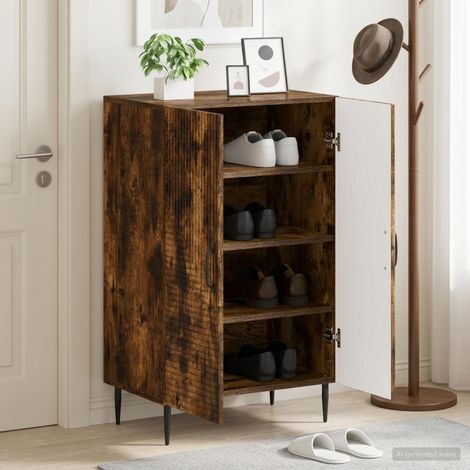 vidaXL Shoe Cabinet HAARLEM 59.5 x 39.5 x 89.5 cm Engineered Wood (1/5)