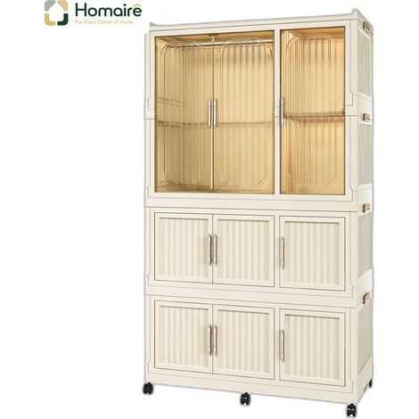 Meuble de rangement avec tiroirs, blanc, en décor bois 92 x 45 x 158 cm HOMAIRE (1/5)