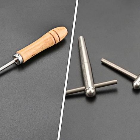Kit Outil Réparation Trompette - 2PCS Clé de Tête avec Poignée, Laiton Outil Entretien Vent (1/4)
