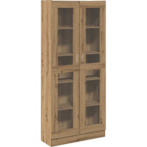 Buffet,Bahut,Meuble de Rangement haut chêne artisanal 82,5x30,5x185 cm bois d'ingénierie CFW58796 (1/5)